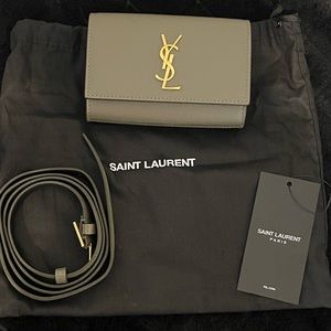 NWT ** Saint Laurent Small Kate Belt Bag - Grey Khaki ** comes with dust bag